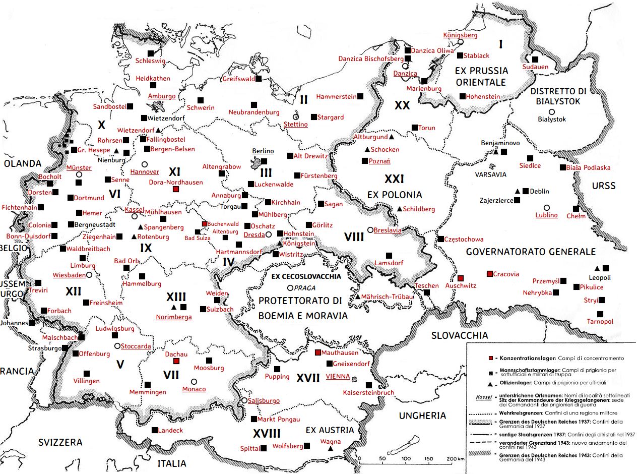 mappa campi prigionia militare